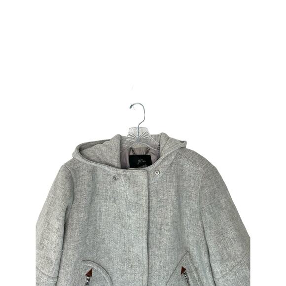 J.Crew Plus Italian Stadium Cloth Wool Gray Chateau Parka Coat Overcoat Size 22 - Picture 4 of 14